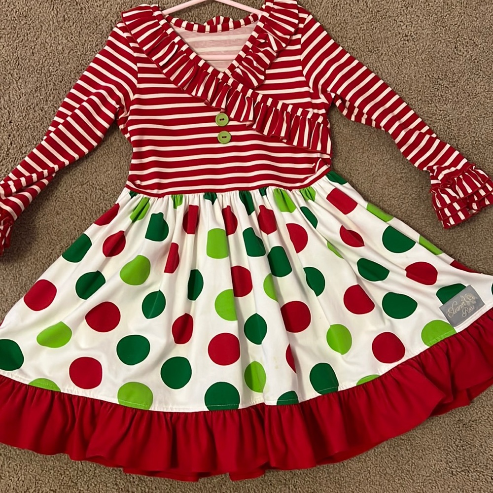 Eleanor Rose girls ruffled Christmas dress